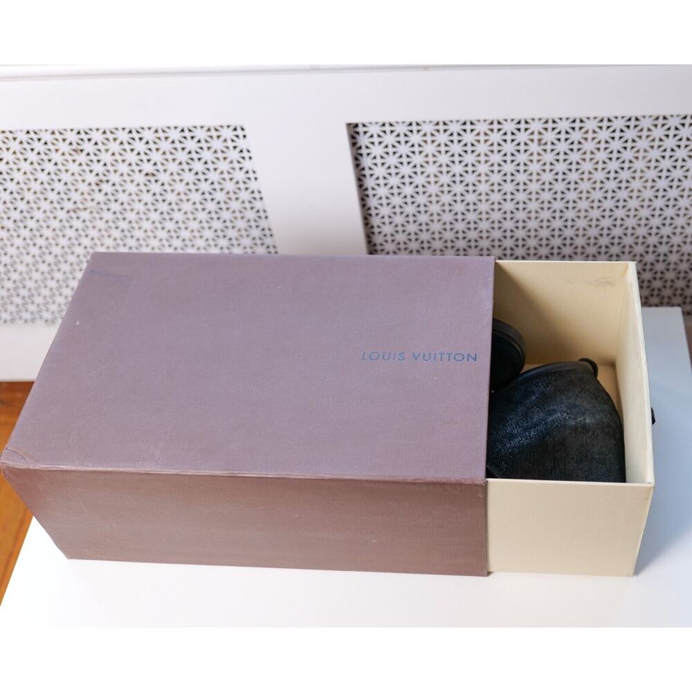 Louis Vuitton Black Suede Leather Wedge Monogram Embossed Booties (IT 40, US 10) - Picture 9 of 9